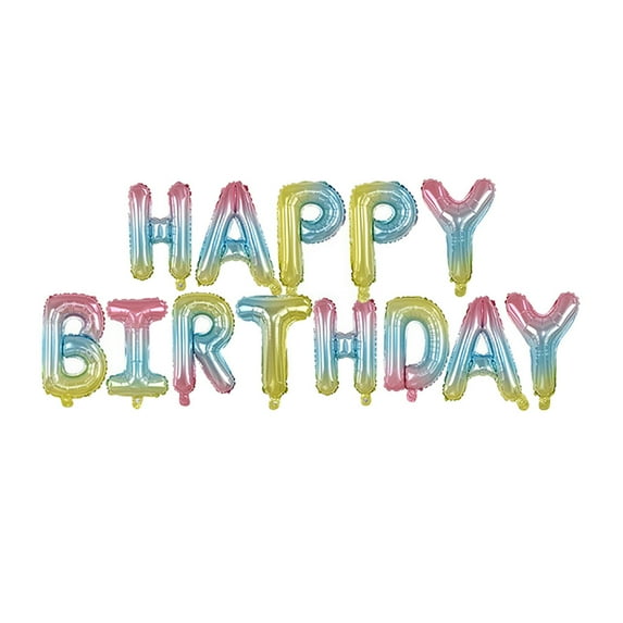 VerPetridure Self Inflating Happy Birthday Balloons Banner Bunting 16 inch Letters Foil