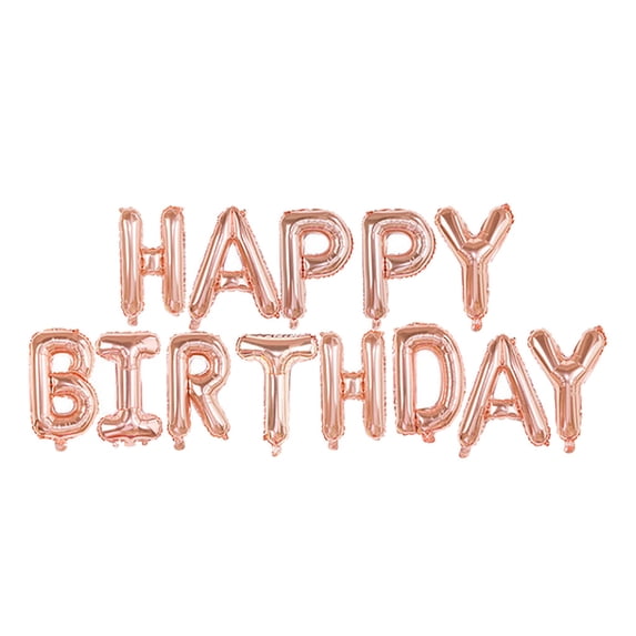 VerPetridure Self Inflating Happy Birthday Balloons Banner Bunting 16 inch Letters Foil