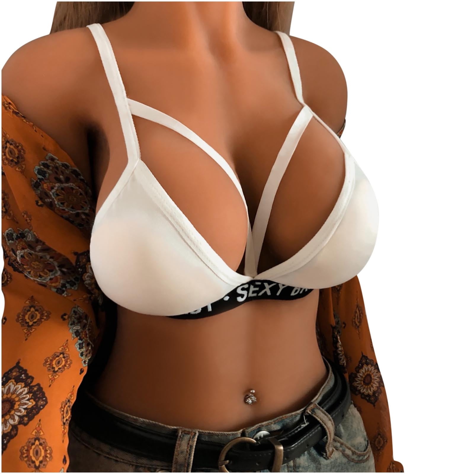 VerPetridure Sexy Lingerie for Women Plus Size Alluring Women Cage Bra  Elastic Cage Bra Strappy Hollow Out Bra Bustier 
