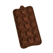 VerPetridure Silicone 15 Tulip Flower Chocolate Mold Ice Tray Mold Diy Baking tool
