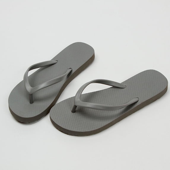 VerPetridure Slim Flip Flops for Women and Men, Shower Flat Sandals for Summer Bathroom Beach Pool, Ultra Lightweight Basic Thongs Rubber Soft Slide Slip-on Shoes, Gray Size 7.5-9