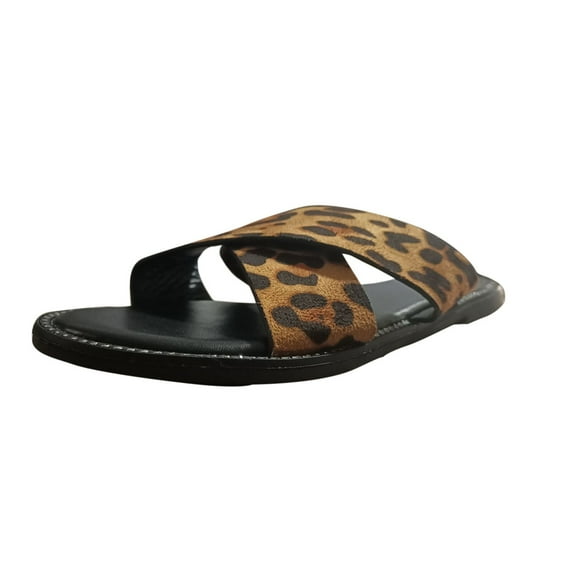 VerPetridure Slippers for Women Slippers Summer Women Casual Shoes Flat Black Leopard Print Flip Flops Rhineston Slippers