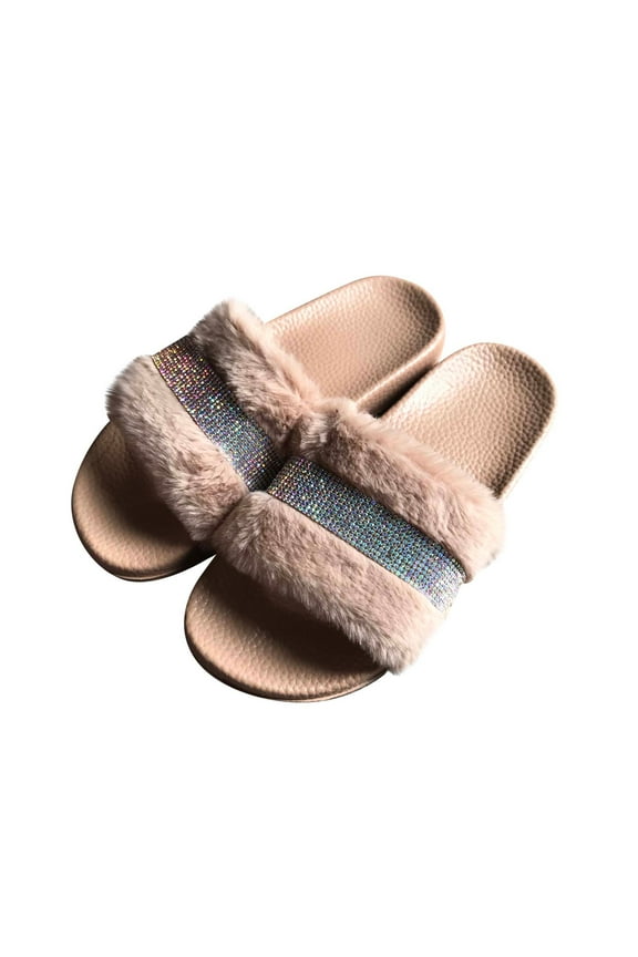 Slippers for Women Slippers Women's Summer Suede Home Shoes Indoor And Outdoor Flash Drilling Slippers