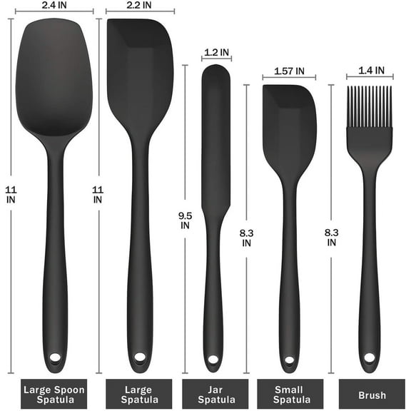 VerPetridure Spatula Set Silicone Nonstick Scraper Kitchen Baking Cooking 6 Piece Gift New