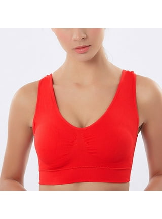 VerPetridure Sports Bras for Women High Support Large Bust Women Solid  Sleeveless Plus Size Lingerie Front Four Button Wide Strap Tank Bra