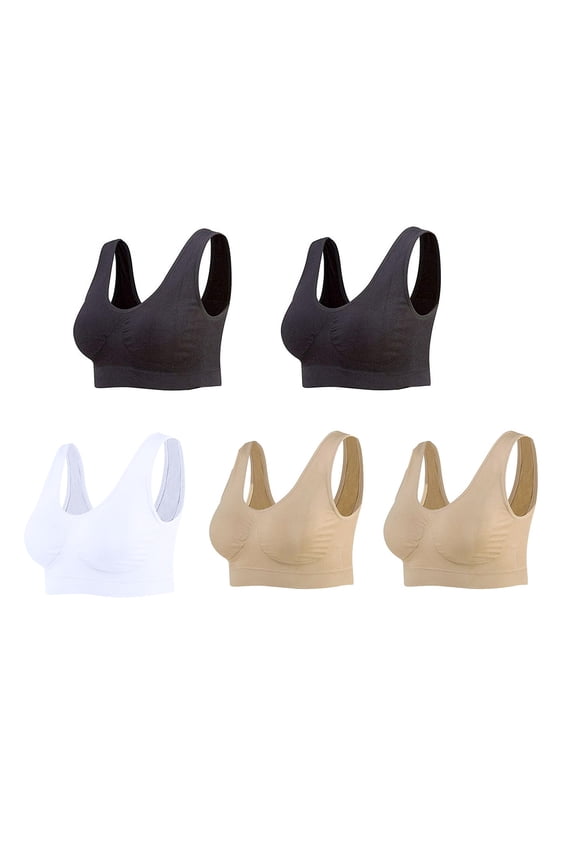 Sports Bras for Women High Support 5 Pack Women Seamless Sports Bras Wirefree Yoga Bra with Removable Pads