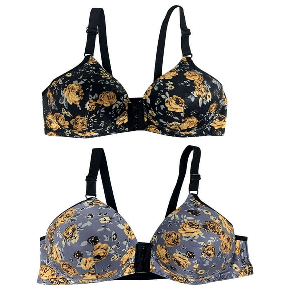 VerPetridure Sports Bras for Women Pack Woman's Fashion Bowknot Printing Comfortable Hollow Out Bra Underwear No Rims