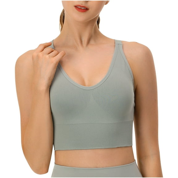 VerPetridure Sports Bras for Women Padded Women Yoga Solid Sleeveless Cold Shoulder Casual Tanks Blouse Tops Intimates