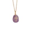 thumbnail image 1 of VerPetridure Stainless Steel Natural Stone Cross Necklace Female Clavicle Chain women's natural stone cross necklace, 1 of 1