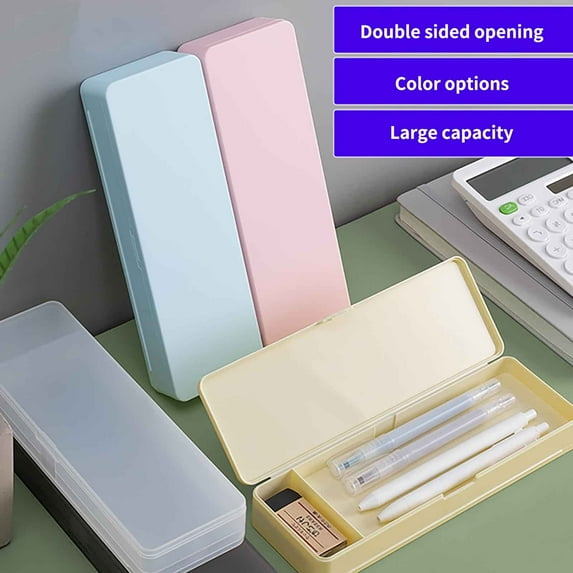 VerPetridure Stationery Box Student Storage Pencil Bag Pencil Box Multifunctional Creative Stationery Simple Transparent Plastic Pencil Box White Stationery Box Student Storage Pencil Bag Pencil Box