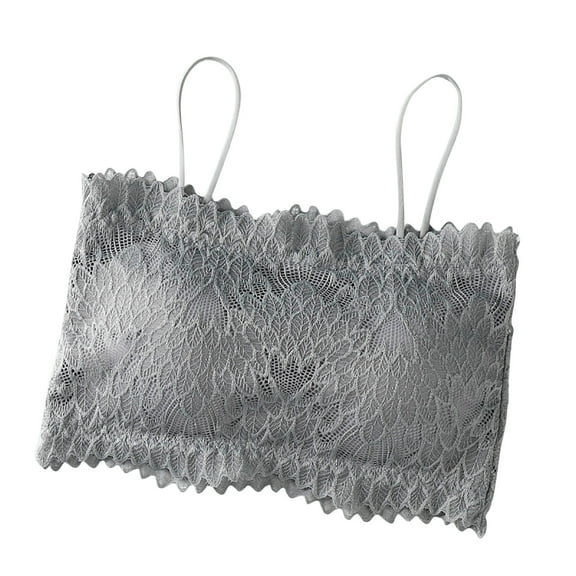 Utoimkio Strapless Bras for Women Fashion Woman's Lace Beauty Back Solid Strap Wrap Hollow Out Bra Underwear