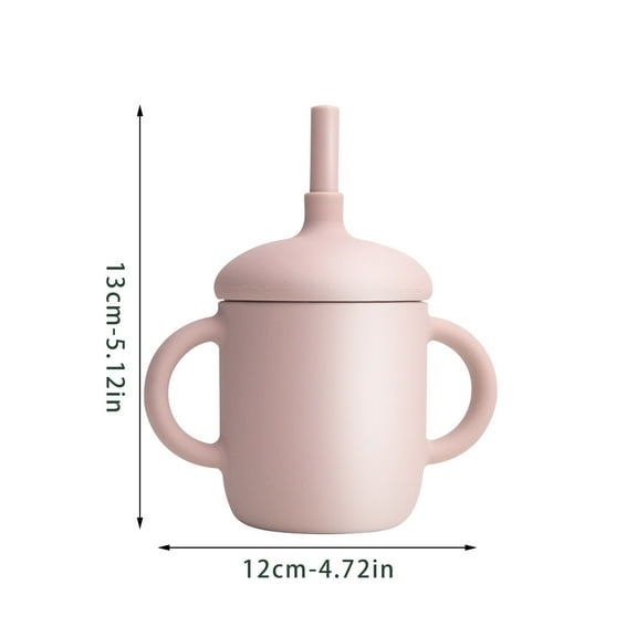 VerPetridure Straw Cup Silicone Learning Drinking Cup Anti-fall High Temperature Resistant Children's Cup