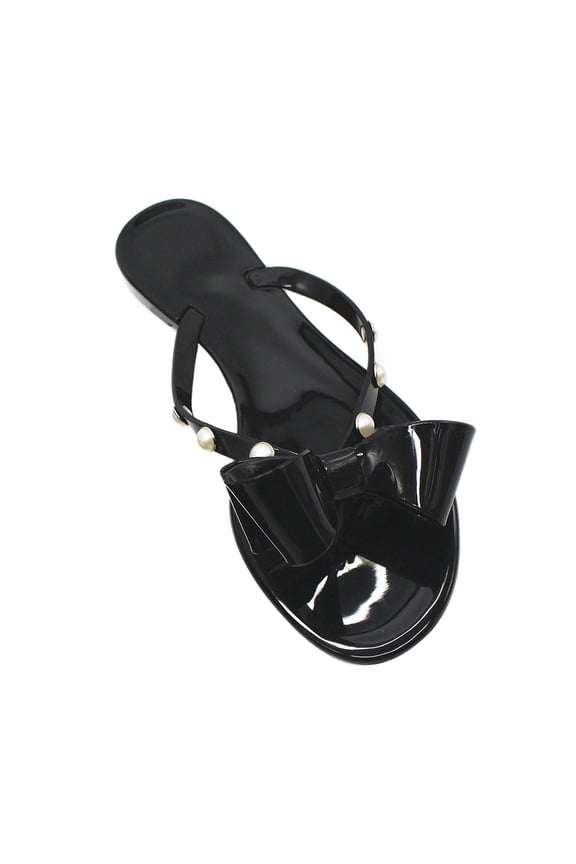 Summer Sandals for Women 2023 Bowknot Sandals And Slippers Women's Beach Shoes Solid Color Flip Flops Jelly