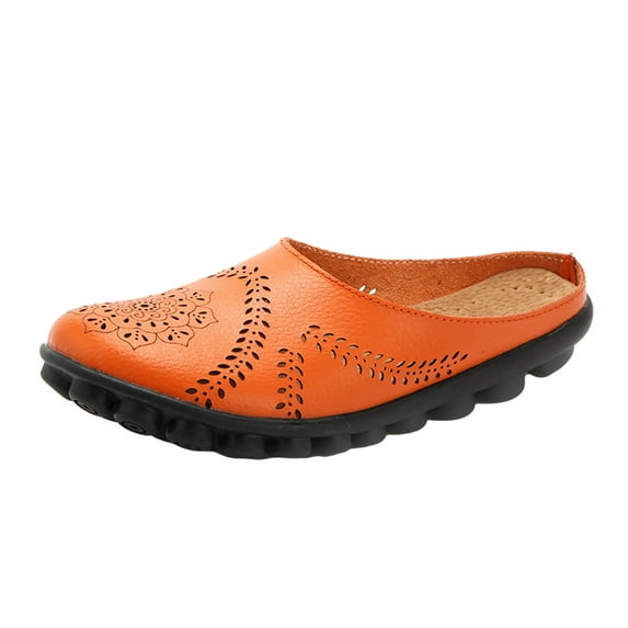 VerPetridure Summer Sandals for Women 2023 Women's Shoes Solid Color Retro Hollow Out Carved Flat Heel Fashion Comfortable Casual Sandals Slippers