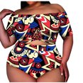 thumbnail image 1 of Utoimkio Tankini Bathing Suits for Women Tummy Control Women's Large Size Push-Up Padded Plus Size Overlay Print Bikini Tankinis Swimsuit, 1 of 4