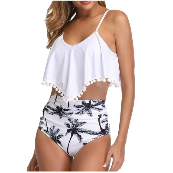 VerPetridure Tankini Bathing Suits for Women Two Piece Fashion Women Printing Sexy Bikini Push-Up Padded Swimwear Swimsuit Beachwear Set