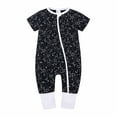 thumbnail image 1 of Utoimkio Clearance Toddler Baby Boy Girl Zipper Rompers Cotton Linen Short Sleeve 2 Way Zipper One Piece Jumpsuit Summer Overall Outfits, 1 of 3