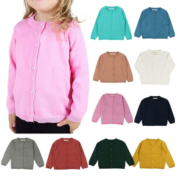 VerPetridure Toddler Baby Girl Boy Cotton Knit Cardigan Sweaters for Babies Solid Long Sleeve Crewneck Button Down Warm Baby Sweaters Winter Outwear Clothes Outfits