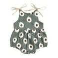 thumbnail image 1 of Utoimkio Toddler Baby Girl Sleeveless Floral Romper Bodysuit Sun Print Spaghetti Strap One Piece Jumpsuit Shorts Toddler Summer Overall Clothes, 1 of 9