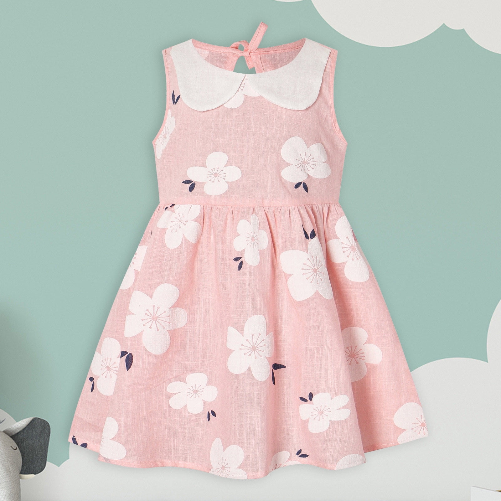Blue and Pink Frill Infant Sun Dress 2-pc. Set