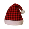 thumbnail image 1 of VerPetridure Unisex Christmas Decoration Outdoor Plaid Plush Cute Christmas Hat, 1 of 3
