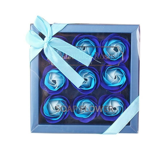 VerPetridure Valentine'S Day Couple 9 Square Soap Flower Gift Box Gift Valentine'S Day Couple Luxury -Handmade Soap Flower Bouquet Roses Carnations Gift Box Wedding Home