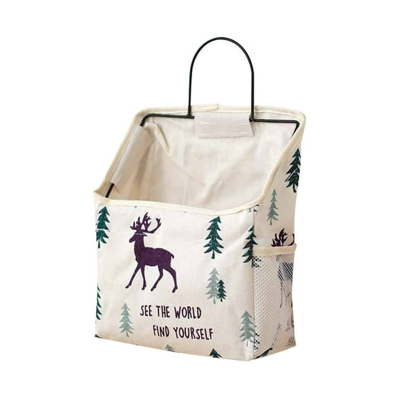 VerPetridure Wall Mounted Storage Hanging Bag Storage Bag with Hook Pine Deer Wall-Mounted Storage Bag Book Magazine Mobile Phone Holder Storage Bag With Hook