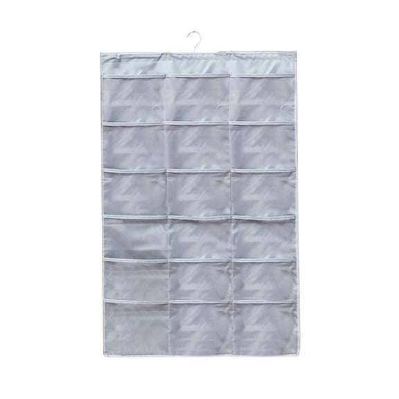 VerPetridure Wall-Mounted Underwear Storage Bag 30 Grid Gray Underwear Hanging Organizer Double Side Sock Storage Bag Wall Mounted Wardrobe