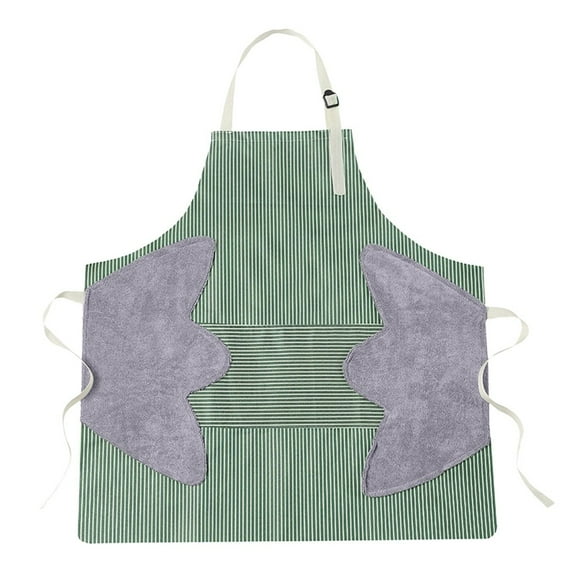 VerPetridure Waterproof Strip Apron Home Kitchen Cooking Adjustable Wipe Hands Pocket