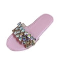 thumbnail image 1 of VerPetridure Wedge Sandals for Women Women's Fashion Rhinestone Casual Multicolor Flat Bottom Sandals And Slippers, 1 of 3
