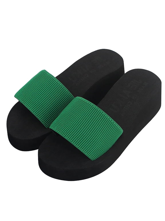 Wedge Sandals for Women Women's Summer Slope Heel Flip-flop Beach Slippers Non-slip Platform Shoes