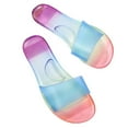 thumbnail image 1 of VerPetridure Wedge Sandals for Women Womens Summer Fashion Colour Transparent Slippers Round Toe Flat Casual Slippers, 1 of 8