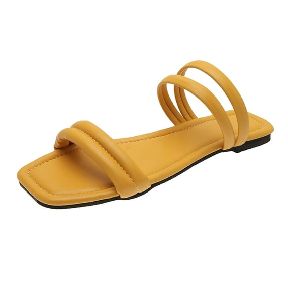 VerPetridure White Sandals Women Fashion Women's Summer Slip-On Flat Beach Open Toe Breathable Sandals Shoes