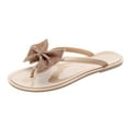 thumbnail image 1 of VerPetridure White Sandals Women Summer New Flip Bowknot Flash Diamond Sandals And Slippers Women's Slippers, 1 of 5