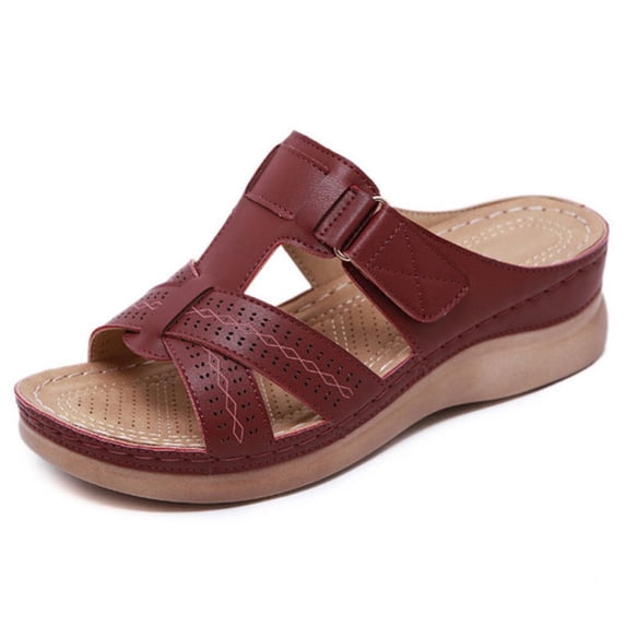 VerPetridure White Sandals Women Summer New Style Plus Size Casual Wedge Heel Adult Women's In-line Sandals