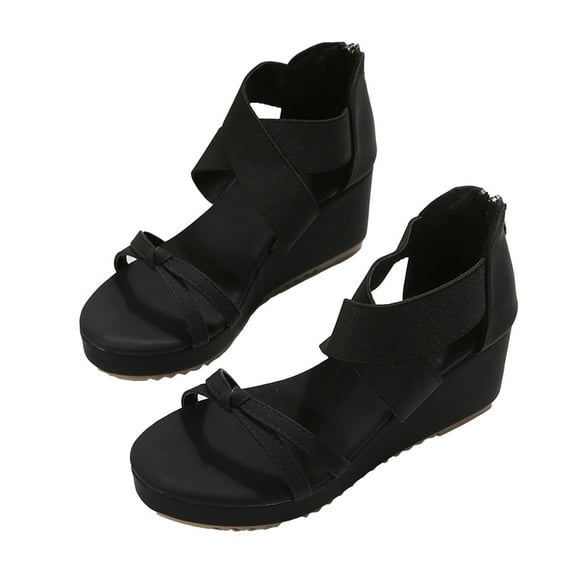 VerPetridure White Sandals Women Women's High Heel Sandals Sexy Cross Wedge Open Toe Fish Mouth Temperament Fashion Roman Shoes