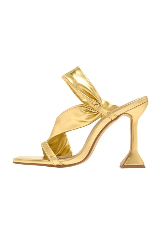 White Sandals Women Women's Sexy Golden Fashion Outer Wear Strappy Open Toe Party High Heeled Slippers Sandals