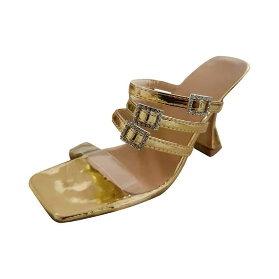 VerPetridure White Sandals Women Women's Shoes Fashion Solid Color Minimalistic Sexy Rhinestone Hasp Classic Fine High Heels Sandals