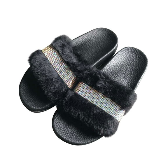 VerPetridure White Sandals Women Women's Summer Suede Home Shoes Indoor And Outdoor Flash Drilling Slippers