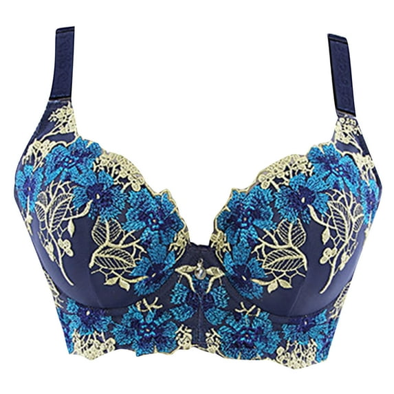 VerPetridure Wirefree Minimizer Bras for Women Non Padded Full Coverage Underwire Bras Floral Print Everyday Underwear