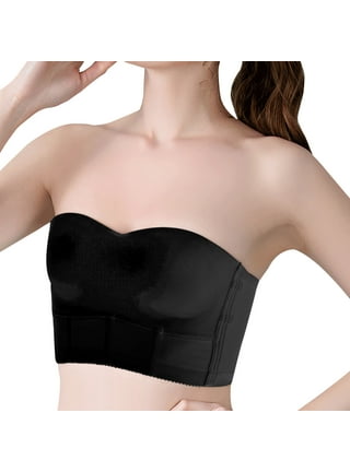 Plus Size Strapless Bra for Women Invisible Bras Comfort Non-Slip Bandeau  Bra Seamless Wirefree Padded Tube Top Bra 