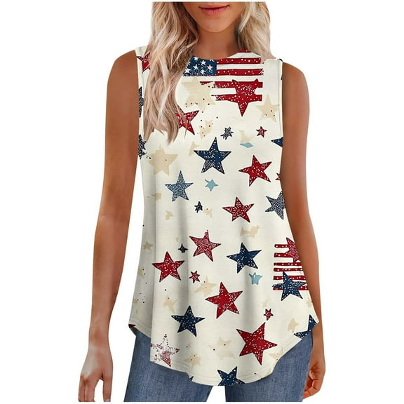 VerPetridure Women 4th of July Patriotic Tank Tops USA Flag American Independence Day Shirts Memorial Day Tops