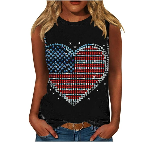 VerPetridure Women 4th of July Patriotic Tank Tops USA Flag American Independence Day Shirts Memorial Day Tops