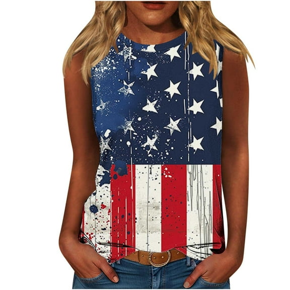 VerPetridure Women 4th of July Patriotic Tank Tops USA Flag American Independence Day Shirts Memorial Day Tops