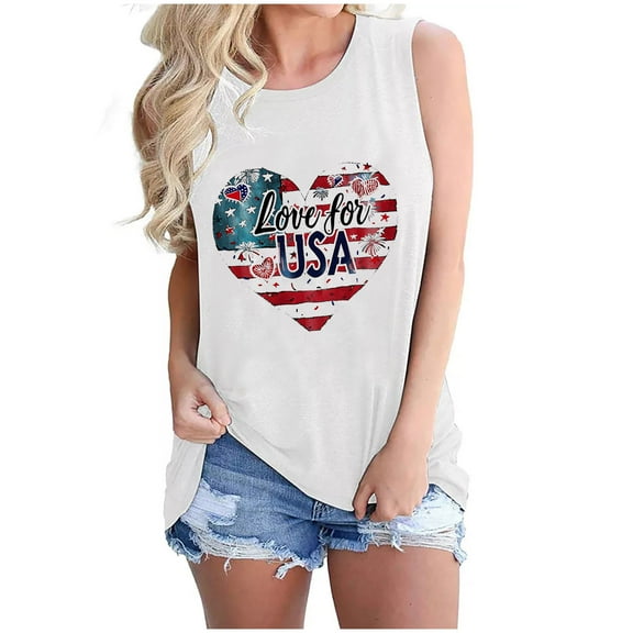 VerPetridure Women 4th of July Patriotic Tank Tops USA Flag American Independence Day Shirts Memorial Day Tops