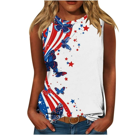 VerPetridure Women 4th of July Patriotic Tank Tops USA Flag American Independence Day Shirts Memorial Day Tops
