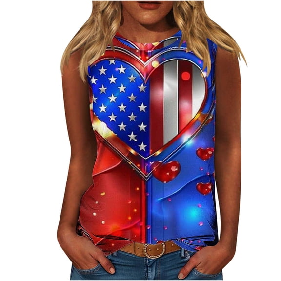 VerPetridure Women 4th of July Patriotic Tank Tops USA Flag American Independence Day Shirts Memorial Day Tops