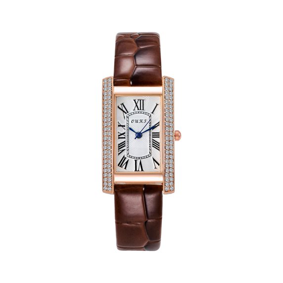 VerPetridure Women Crystal Golden Leather Analog Quartz Wrist Watch ladies watch black