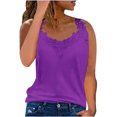 thumbnail image 1 of VerPetridure Women Ladies Sexy V Neck Lace Trim Tank Tops Dressy Camisole Casual Loose Sleeveless Blouse Shirts, 1 of 5