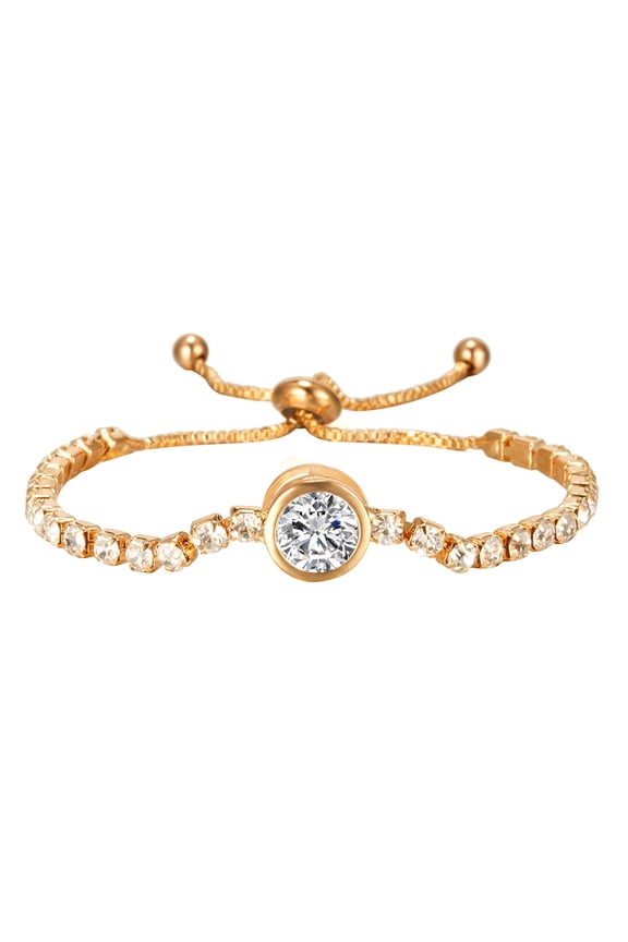 Women's Adjustable Chain Bracelet Rhinestone Crystal Cuff Bangle Jewelry Adjustable Chain Heart Bracelet